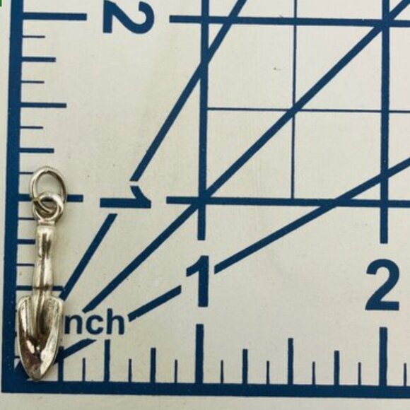 Sterling Silver Garden Trowel Pendant Necklace Italy Box Chain - Picture 8 of 14